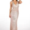 Sierra Sequin Gown in Rose Gold