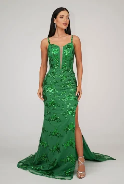Tatiana Corset Gown - Bright Green (XS - Clearance Sale)