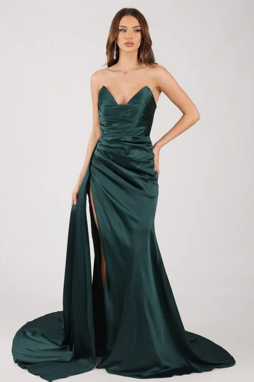 TYRA Satin Gown - Emerald