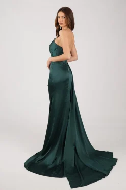 TYRA Satin Gown - Emerald